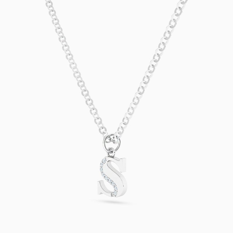 Miss L' by L'azurde Letter S Diamond Necklace In 14K Gold - Image 3